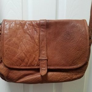 Vintage Genuine Pebbled Leather Crossbody Bag
